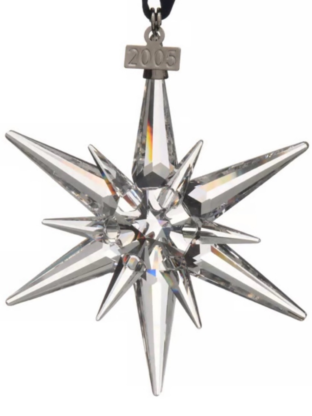 Swarovski Crystal Annual Snowflake Christmas Ornament 2005 Rockefeller Center